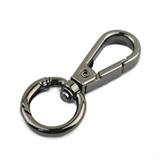 Karabinhage med 2 fjederlukker. Højglans sort finish. 60 mm